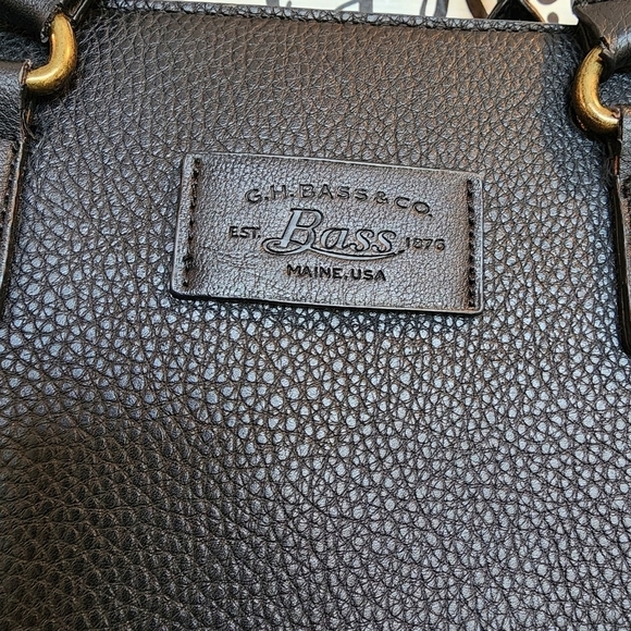 GH Bass & Co Vintage Black Leather Shoulder Handbag Purse - Picture 10 of 16